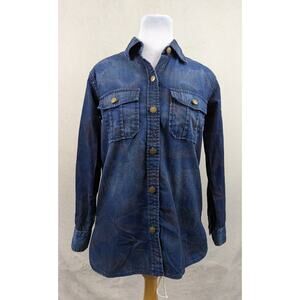 Current/Elliot Size 0 The Surplus Perfect Shirt Abstract Camo Long Sleeve 0427